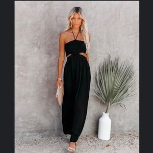 Vici smocked halter maxi dress